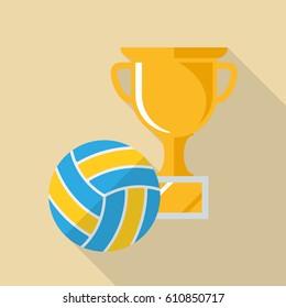 Beach Volleyball Ball Gold Cup Flat Stock Vector (Royalty Free ...