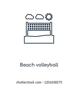 Beach volleyball concept line icon. Linear Beach volleyball concept outline symbol design. This simple element illustration can be used for web and mobile UI/UX.