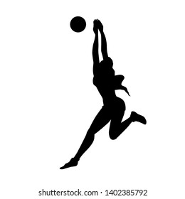 Volleyball Player Serving Ball Isolated Vector Stock Vector (Royalty ...