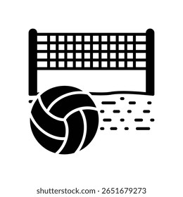 Beach volleyball game icon in summer