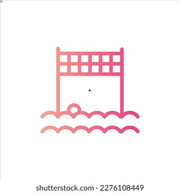 beach volleyball icon with isolated vektor and transparent background.