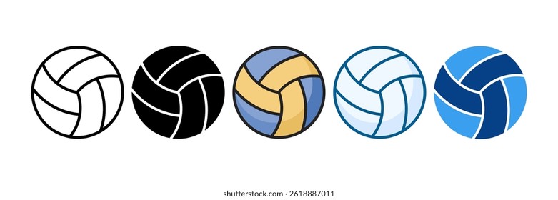 Beach Volleyball Icon Set Multiple Style Collection