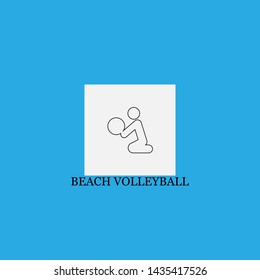 beach volleyball icon sign signifier vector