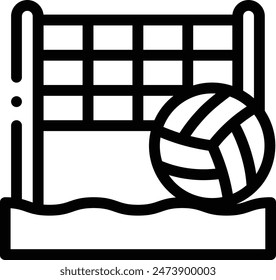 beach volleyball icon. Thin Linear Style Design Isolated On White Background