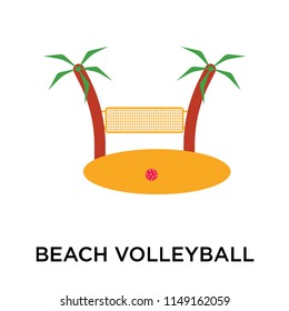 Beach volleyball icon vector isolated on white background for your web and mobile app design, Beach volleyball logo concept