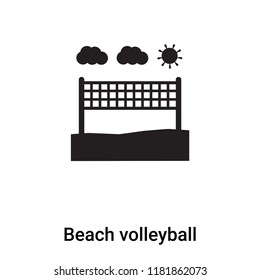 Beach Volleyball Icon Vector Isolated On White Background, Logo Concept Of Beach Volleyball Sign On Transparent Background, Filled Black Symbol