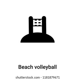 Beach volleyball icon vector isolated on white background, logo concept of Beach volleyball sign on transparent background, filled black symbol