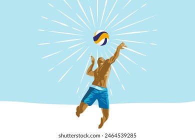 Beach volleyball illustration design vector art