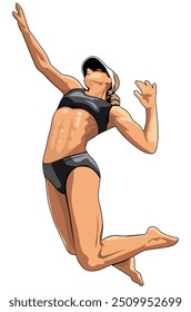 Beach-Volleyball-Illustration Design Vektorgrafik