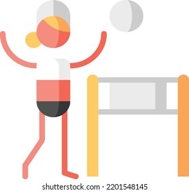 Beach Volleyball Isolated Design Element Stock Illustration. Vector On A White Background