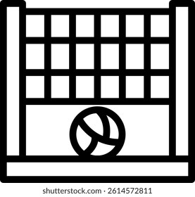 Beach Volleyball Line Vector Icon Design