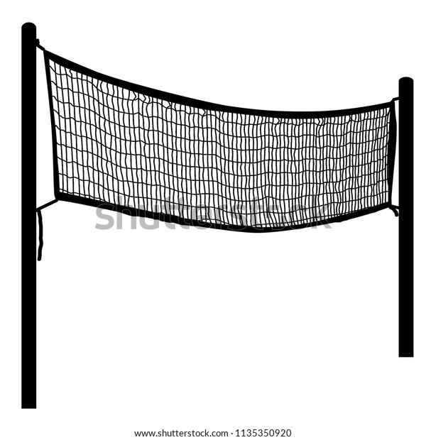 Beach Volleyball Net On White Background Stock Vector (Royalty Free ...