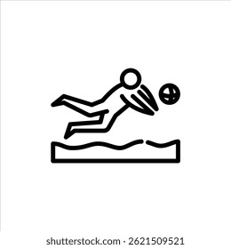 beach volleyball outline icon. figure stick playing sport line art illustration.