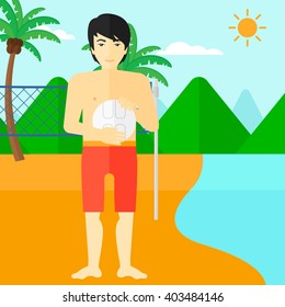 Beach volleyball player.