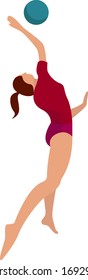 Beach volleyball player, illustration, vector on white background