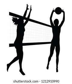 Beach Volleyball Player Vector Illustration Isolated Stock Vector ...