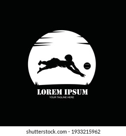 Beach volleyball player vector silhouette illustration