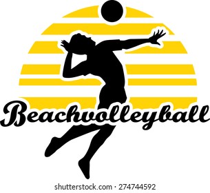 Beach Volleyball Player with word