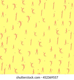 Beach volleyball seamless background. Summer pattern background.
