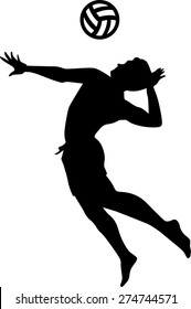 Beach Volleyball Silhouette