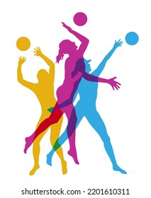 Beach volleyball sport graphic with player in action.