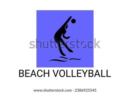 beach volleyball sport vector line icon. an athlete playing beach volleyball. sport pictogram, vector illustration.