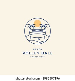 Beach Volleyball summer sport activity logo icon sign symbol. Vector illustration