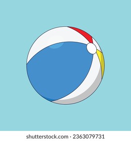 Beach Volleyball Toy Illustration Vector Icon 