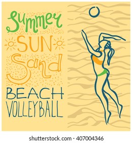 beach volleyball vector sport game sand