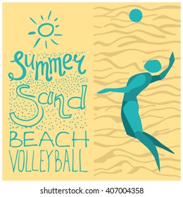 beach volleyball vector sport game sand