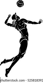Beach Volleyball Woman Silhouette