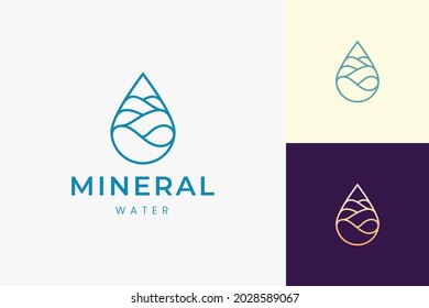 Beach or water logo template in simple mono line and modern shape