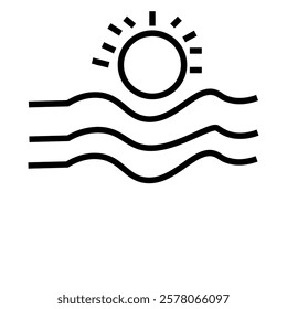 beach water silhouette icon design template	