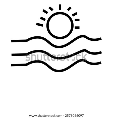 beach water silhouette icon design template	