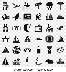 Beach water sport icons set. Simple style of 36 beach water sport vector icons for web for any design