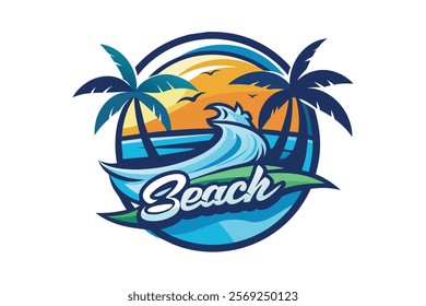 beach water sport logo design 