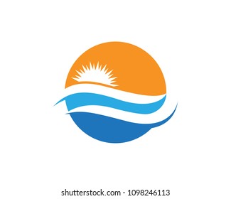 Beach Water Wave Logos Symbols Stock Vector (Royalty Free) 1098246113 ...