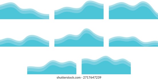 Un diseño de pie de página de olas de playa con Formas que fluyen y una sensación costera fresca.
