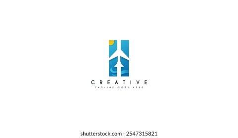 Beach Wave, Ilustración vectorial de diseño de logotipo de Festiva.