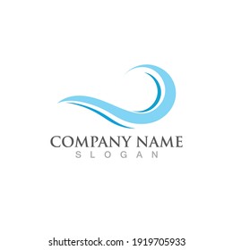 Beach wave icon vector illustration design logo