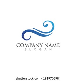 Beach wave icon vector illustration design logo