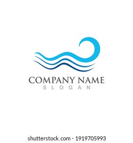 Beach wave icon vector illustration design logo