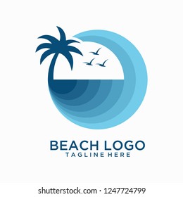 Beach wave logo design