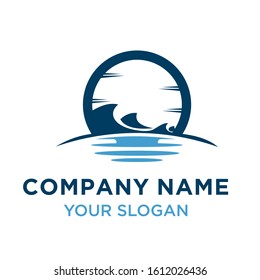 Beach and Wave Logo Design