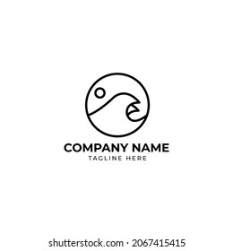 Beach Wave Logo, surf logo