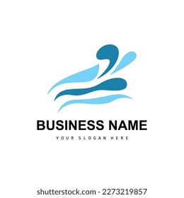 Beach Wave Logo, Water Wave Vector, Water Abstract Design, Illustration Template Icon