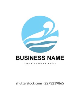 Beach Wave Logo, Water Wave Vector, Water Abstract Design, Illustration Template Icon