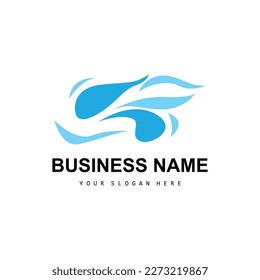 Beach Wave Logo, Water Wave Vector, Water Abstract Design, Illustration Template Icon
