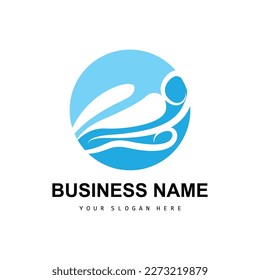 Logotipo de ola de playa, vector de ondas de agua, diseño de abstracto de agua, icono de plantilla de ilustración