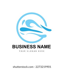 Beach Wave Logo, Water Wave Vector, Water Abstract Design, Illustration Template Icon